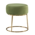 thumbnail image 4 of Linon Brandi Vanity Stool, 18.25" Seat Height, Gold Finish with Green Fabric, 4 of 10