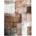 thumbnail image 5 of Flannel Fleece Blanket Brown and Grey Super Soft Breathable Throw Blankets Rustic Paint Art Graffiti Lattice Warm Cozy Decorative for Sofa Chair Bedroom All Seasons Use 60" x 80", 5 of 6