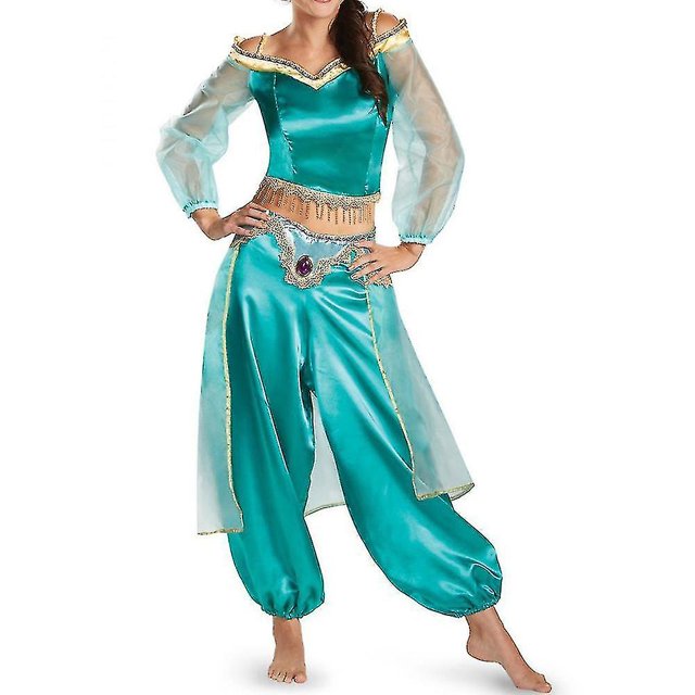 Disfraz de princesa Jasmine de Aladdin de Halloween para mujer, disfraz de carnaval, disfraz de Cosplay