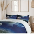 thumbnail image 6 of Moon Duvet Cover Sets, Full Moon Rising with Shooting Star Cloudy Night Sky Celestial Elements, Bedding Set with 2 Duvet Covers & 4 Pillowcases, 2 Pack King Size, Navy Blue White Apricot, by Ambesonne, 6 of 7