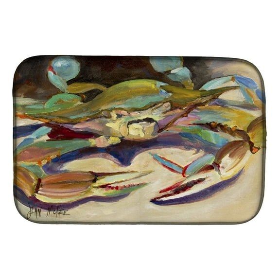 Carolines Treasures JMK1101DDM Blue Crab Tail Fin Dish Drying Mat 14 x 21" multicolor