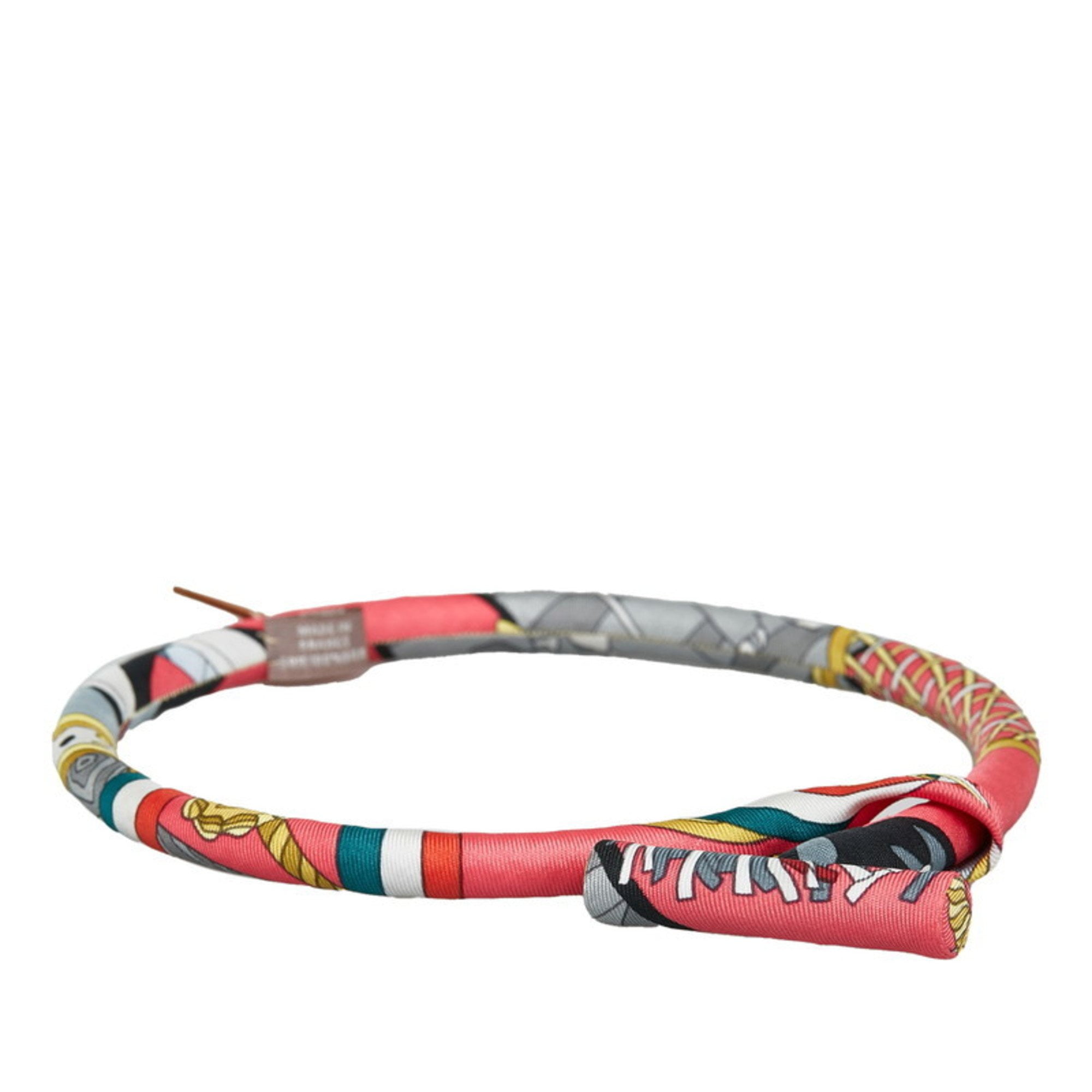 Pre-Owned Hermes Bride de Soie Choker Necklace Pink Multicolor Silk Women's HERMES (Good)