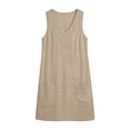 thumbnail image 2 of Bosfbaoi Dresses for Women Casual A-Line Shift Dress Loose V-Neck Sleeveless Tunic Dress with Pockets Summer Dresses for Women 2026, 2 of 7