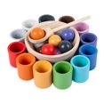 thumbnail image 2 of Balls in Cups Montessori Toy and Bowl Spoon Color Sorting and Counting, 2 of 8