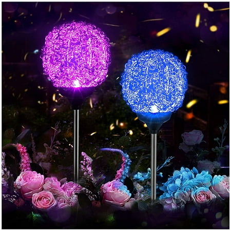 

Solar Garden Lights Outdoor Multi-Color Changing LED Solar Stake Lights for Patio Backyard Pathway Party Decoration (2 PCS)