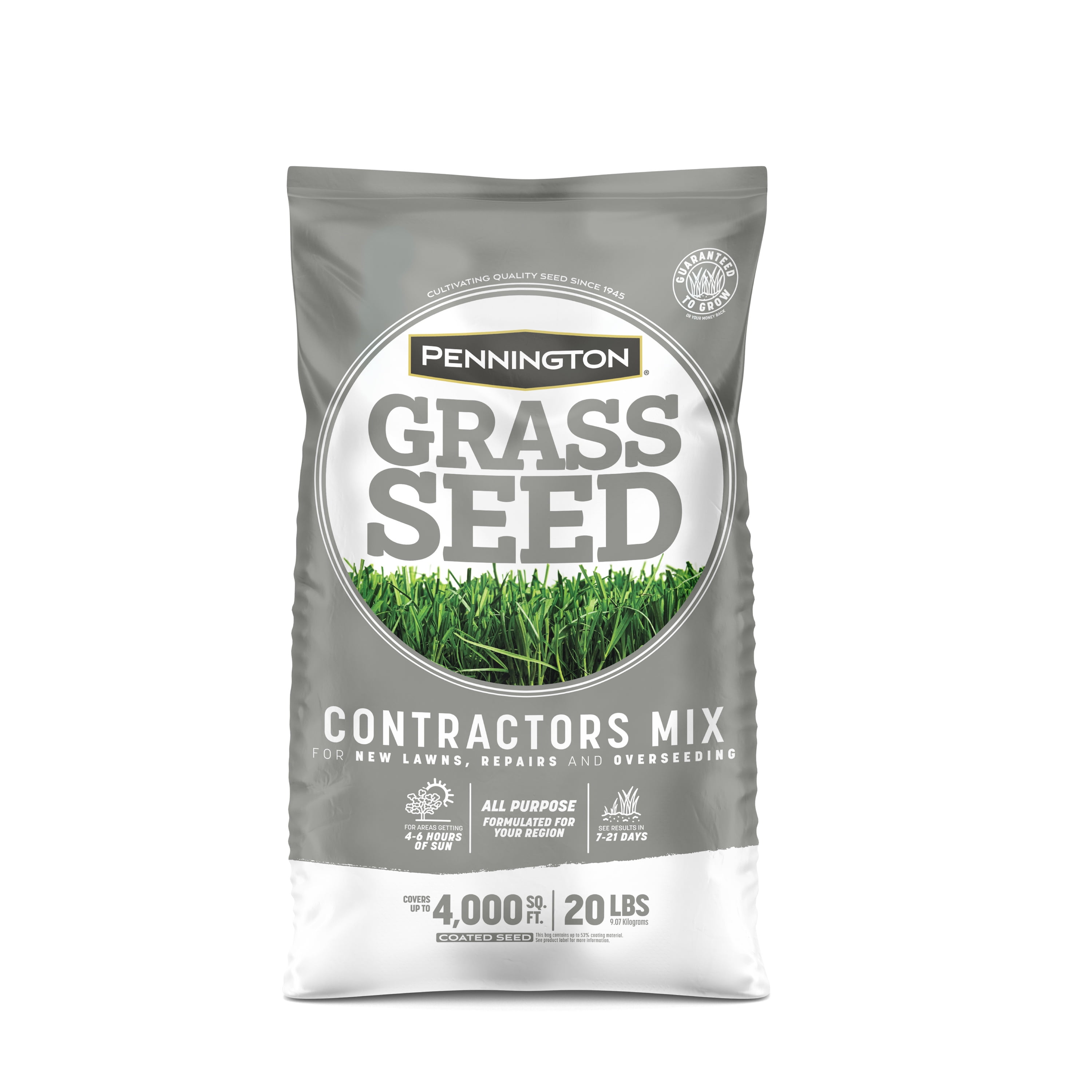 Pennington Contractors Central Grass Seed Mix, for Sun to Partial Shade, 20 lb.