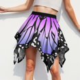 thumbnail image 2 of XIAOCHA Women Butterfly Wing Print Mini Skirt Elastic Waist Asymmetric Hem Flared Skirt Rave Festival Party Wear Skirt, 2 of 4