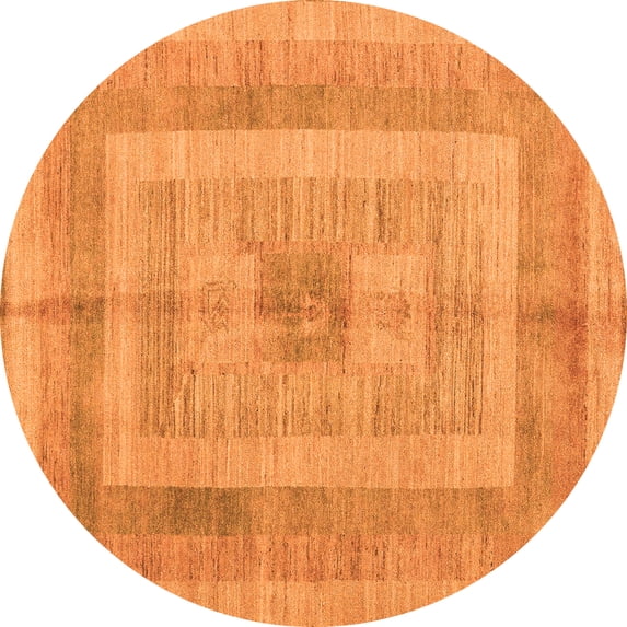 Ahgly Company Indoor Round Abstract Orange Modern Area Rugs, 4' Round