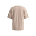 thumbnail image 4 of Short Sleeve T Shirts Womens Oversized Summer Crewneck Solid Color Tees Casual Basic Tops Beige 2XL, 4 of 7