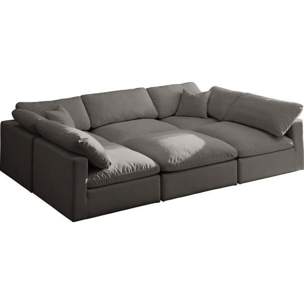 Reversible Sectional Soflex Modern, Cloud Leather Sectional Furniture Row