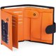 thumbnail image 1 of Negro y naranja: billetera grande de cuero genuino para hombre de tres pliegues, Cartera de hombre con 19 ranuras para tarjetas de crédito, 3 compartimentos para billetes, 1 bolsillo para monedas, 1 of 5