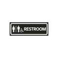 thumbnail image 1 of Cartel de baño de PVC blanco y negro de 5 x 15 cm con símbolo masculino, 1 of 1