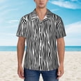 thumbnail image 4 of Daiia Zebra Skin Hawaiian Shirt for Men Gentle Cotton Regular Short Sleeve Casual-Large, 4 of 9