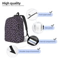 thumbnail image 3 of Lafuoo Bat Purple Pattern Canvas Backpack, Zipper Laptop Backpack Travel Bag Sports Bag Unisex-Small, 3 of 5