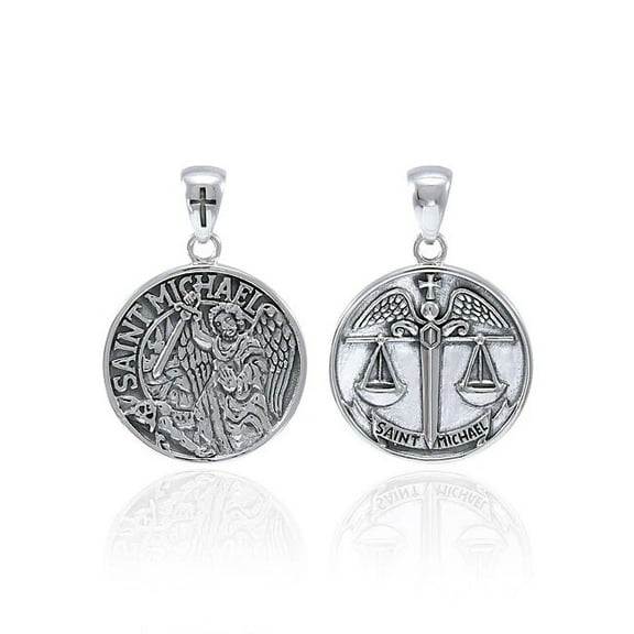 Saint Michael Archangel 925 Sterling Silver Pendant Spiritual Religious Jewelry