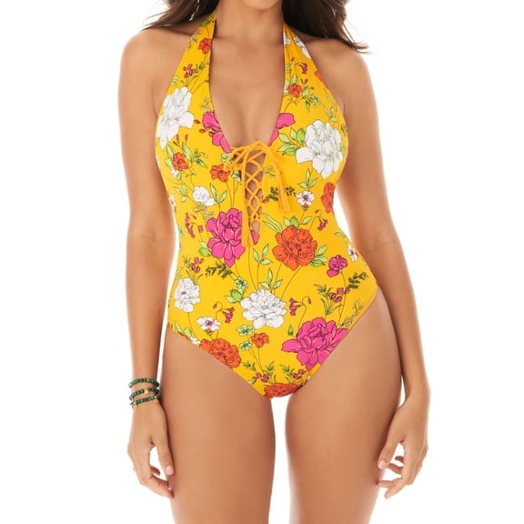 Women's Skinny Dippers 6529164 Mac & Cheese Sirene Lace Up One Piece Swimsuit