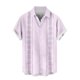 thumbnail image 5 of Blusa y camisa de manga corta con cuello vuelto Camisa casual para hombre Camisa de bolos vintage de manga corta Camisas de verano de playa cubana Camisa con botones Blusa para hombre Poliéster, 5 of 6
