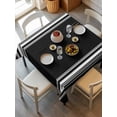 thumbnail image 6 of Black Striped Table Cloth, Farmhouse Black White Stripes Waterproof Tablecloth for Square Tables, Reusable Washable Fabric Table Cover for Restaurant Kitchen Dining Tables 60"x60", 6 of 6