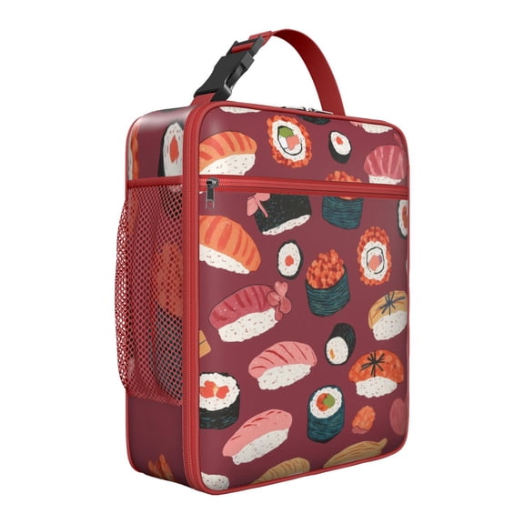Sushi Lunch Box Insulated Lunch Bag Box Women Men Reusable Cute Insulated Lunch Box for Travelers Cooler Tote Bag Lunchbox for Office School Picnic