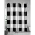 thumbnail image 5 of Fsddascl Black White Plaid Shower Curtain Set - 60" x 72" Washable Bathtub Curtain with 12 Hooks, Spring Farmhouse Buffalo Checkered Waterproof Fabric Stall Shower Curtains for Bathroom/Bathtub, 5 of 6