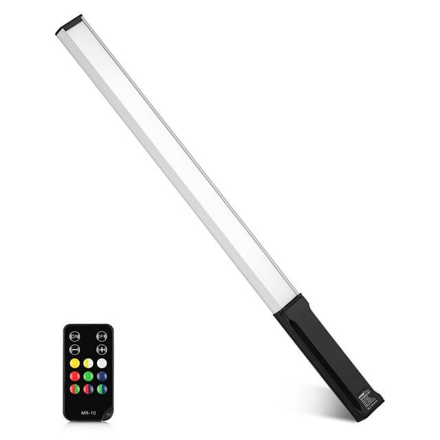LIYADI RGB Handheld LED Light Wand Rechargeable Photography Light Stick 10 Lighting Modes 12 Brightness Levels 1000 Lumens 3200-5600K Color Temperature with Portable Bag Hanging Loop Remote