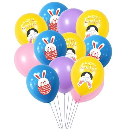 DIY Gifts Egg Carrot Happy Easter Easter Decoration Party Decoration Rabbit Balloons Inflatable Toys 12PCS