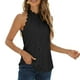 thumbnail image 4 of Camiseta sin mangas LHCER blusa informal de moda con cuello halter Negro XL, 4 of 6