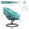 thumbnail image 6 of Mcombo Swivel Papasan Chairs, Gas Lift Cozy Chair with Height Adjustment, Velvet Rocking Saucer Chair for Living Room Bedroom HQ405(Light Green), 6 of 9