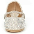 thumbnail image 3 of Dream Pairs Kids Girls Rhinestones Ballet Flat Shoes Toddler Fashion Dress Shoes MUY-SHINE-INFANT GOLD/GLITTER Size 5 Toddler, 3 of 5