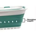 thumbnail image 3 of 42L (11 gallon) Collapsible Plastic Laundry Basket - Foldable Pop Up Storage Container/Organizer - Space Saving Hamper/Basket (1, White/Celadon Green), 3 of 14