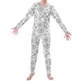 thumbnail image 4 of Otqutp Children Kids DIY Hand Painted Long Sleeve Homewear Set Pajama Sets for Boy and Girl Cute Funny Black White 2 Piece Outfits(A-Dark Gray,7-8 Years), 4 of 6
