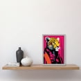 thumbnail image 2 of Strong Leopard in Suit Bold Artwork Orange Pop Art Hot Pink Vibrant Portrait Artwork Framed Wall Art Print A4, 2 of 5