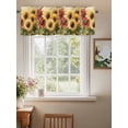 thumbnail image 2 of Summer Sunflowers Curtain Valances for Windows, Red Yellow Floral Leaf Wood Grain Kitchen Valance Window Treatment, Light Filtering Block Curtains for Bathroom/Bedroom/Living Room 42'' x 18'', 2 of 9