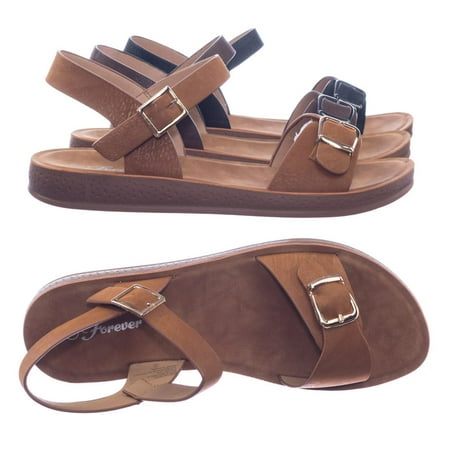 Dyeable White Satin Sandal Reform9 by Forever Link, Comfortable Flatform Open Toe Sandal w Rubber Outsole & Ankle Strap ()