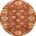 thumbnail image 1 of Ahgly Company Indoor Round Abstract Yellow Abstract Area Rugs, 7' Round, 1 of 6