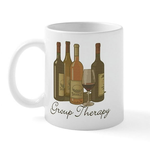 CafePress - Wine Group Therapy 1 Mug - 11 oz Ceramic Mug - Novelty Coffee Tea Cup
