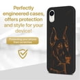 thumbnail image 2 of Wood phone case for iPhone XR compatible protective cell phone cover shockproof slim fit laser engraved Doberman design Black wood case for Men & Women by CaseYard, 2 of 7