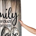 thumbnail image 2 of LVRLVR Distressed Wood Family Heart Slogan Print 4 Pcs Bathroom Set, Polyester Shower Curtain with High Elastic Sponge Mats & C-shaped Plastic Hooks, 70.8×70.8 Inch, 2 of 8