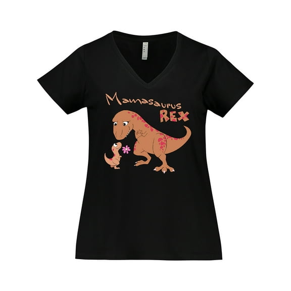 Inktastic Mamasaurus Rex Mother's Day Women's Plus Size V-Neck T-Shirt