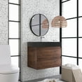thumbnail image 3 of JimsMaison 24"/30"/36" Wall-Mounted Bathroom Vanity Set with Black Integrated Quartz Sand Sink 30" x 18" - Textured - Walnut, 3 of 5