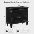 thumbnail image 2 of Leumius 28" Nightstand with Charging Station, Farmhouse Bedside Table with 3 Drawers, USB and Type-C Ports, Storage End Table for Bedroom Living Room Office Black, 2 of 7