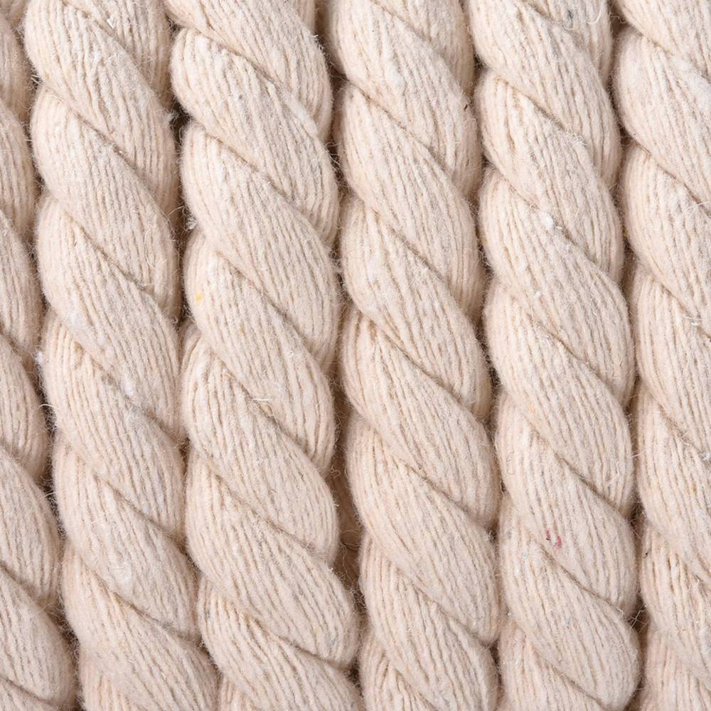 3-Ply Macrame Cotton Cord Twisted Cotton Rope for Wall Hanging Plant Hangers Crafts and Wedding Decorations White 12mm 21.87~24.05 yards(20~22m)/roll