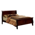thumbnail image 3 of Twin Size Sleigh Bed Frame in Rich Cherry Finish, Solid Wood Construction with Elegant Curved Headboard and Footboard for Master or Guest Bedroom, 3 of 10