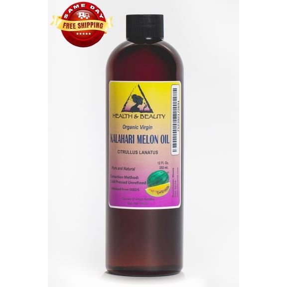 Kalahari Melon Seed Oil Unrefined Organic Virgin Raw Cold Pressed Pure Health & Beauty 12 oz