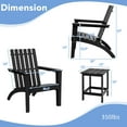 thumbnail image 4 of Patiojoy 3PCS Patio Adirondack Chair Side Table Set Solid Wood Garden Deck Bistro Set Classic Furniture Chair Set Black, 4 of 10