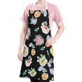 thumbnail image 5 of Pioneer Flower Floral Print Pattern Apron-Garden Aprons for Women with Pockets-Cotton Linen Waterproof Kitchen Cooking Gardening Aprons Adjustable for Kitchen,Cooking,BBQ and Salon 33x27 Inch, 5 of 7