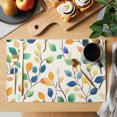 thumbnail image 2 of Colorful Leaf Placemats Set of 2, Spring Summer Botanical Vintage Washable Wipeable Table Mats for Dining Tables, Indoor Outdoor Kitchen Place Mats for Holiday Party Table Decor, 2 of 9