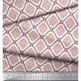 thumbnail image 2 of Soimoi polyester Crepe Fabric Flamingo & Moroccan Damask Printed Fabric 1 Yard 42 Inch Wide, 2 of 3