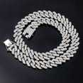thumbnail image 3 of Hip Hop Shiny 15MM Cuban Link Chain Necklace Women Men Silver Color Rhinestone Iced Out Cuban Chain Punk Jewelry Necklace Gift, 3 of 7