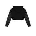 thumbnail image 2 of Aislor Kids Girls Mesh Long Sleeve Drawstring Hooded Crop Top for Hip Hop Jazz Dance Costume Black 10, 2 of 5